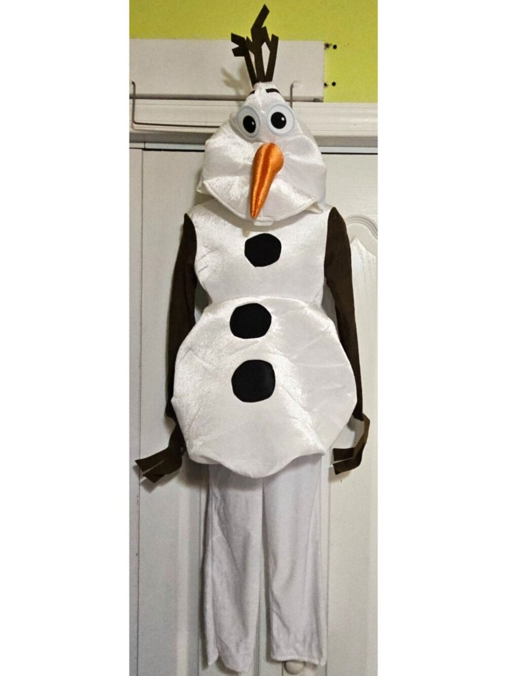 Frozen Olaf Costume Snowman Plush Hood Disney Disguise Halloween Toddler 3T-4T